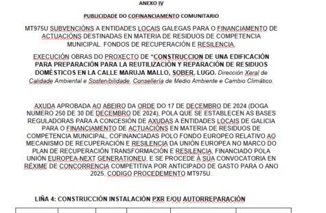 PUBLICIDADE DO COFINANCIAMENTO COMUNITARIO NAVE RESIDUOS