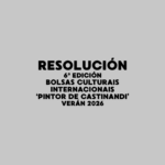 O CONCELLO DE SOBER FAI PÚBLICOS OS NOMES DAS PERSOAS BENEFICIARIAS DAS BOLSAS CULTURAIS INTERNACIONAIS 'PINTOR DE CASTINANDI'